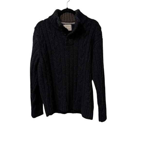M&S NORTH COAST KNIT SWEATER THICK WOOL BLEND MENS L CABLE KNIT DARK ACADEMIA - Picture 1 of 9